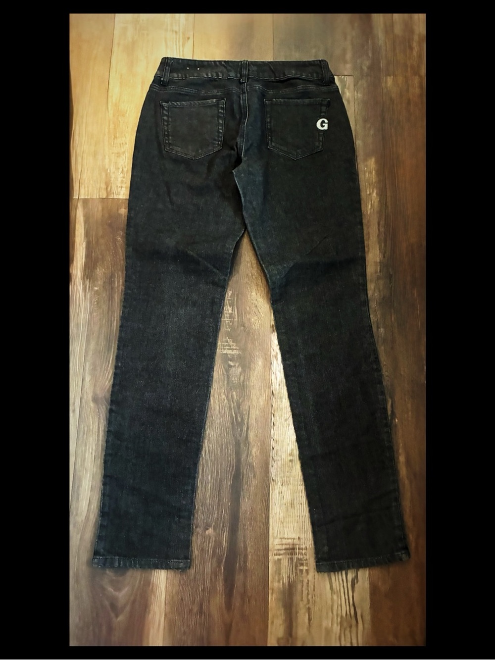 Guess Women's Straight Leg Sarah Skinny Jeans in Black Denim